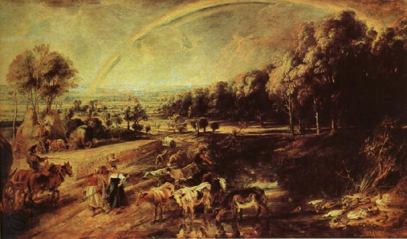 Peter Paul Rubens Rainbow Landscape Norge oil painting art